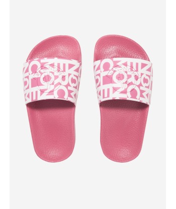 Moncler Enfant Kids Jeanne Sliders in Pink JUSQU'A -70%! 