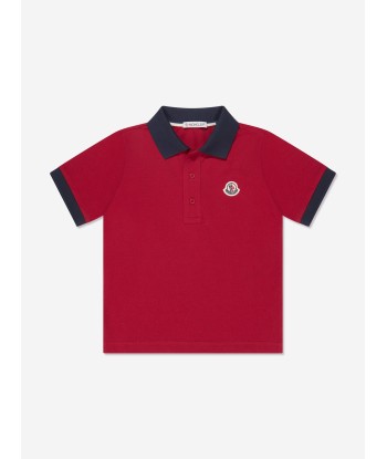 Moncler Enfant Boys Logo Polo Shirt in Red hantent personnes