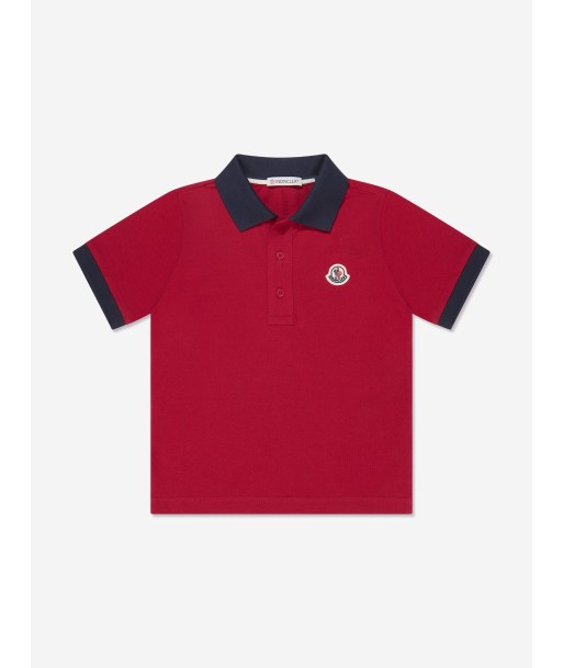 Moncler Enfant Boys Logo Polo Shirt in Red hantent personnes