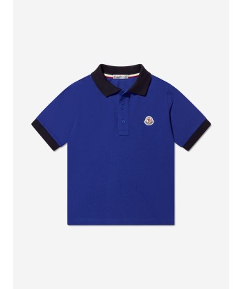 Moncler Enfant Boys Logo Polo Shirt in Blue Le MVP de beaucoup