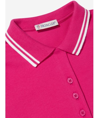 Moncler Enfant Girls Logo Polo Shirt in Pink de technologie