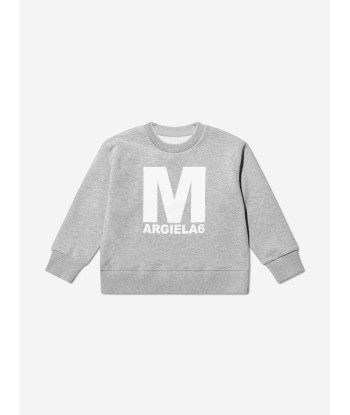 MM6 Maison Margiela Kids Logo Sweatshirt In Grey pas cher 