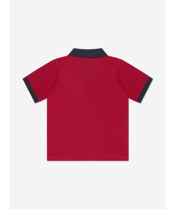 Moncler Enfant Boys Logo Polo Shirt in Red hantent personnes