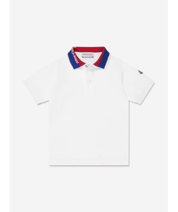 Moncler Enfant Boys Polo Shirt in White Comparez plus de prix