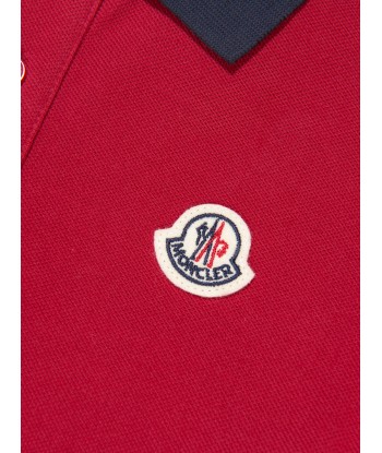 Moncler Enfant Boys Logo Polo Shirt in Red hantent personnes