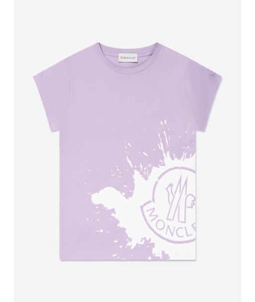 Moncler Enfant Girls Logo Print T-Shirt in Lilac offre 