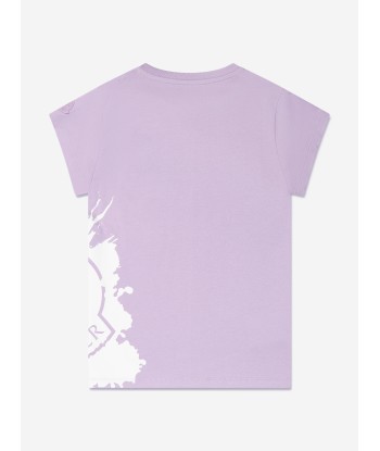 Moncler Enfant Girls Logo Print T-Shirt in Lilac offre 