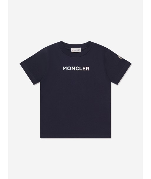 Moncler Enfant Kids Logo T-Shirt in Navy les muscles