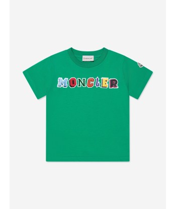 Moncler Enfant Boys Logo Print T-Shirt in Green de votre