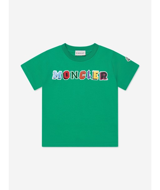 Moncler Enfant Boys Logo Print T-Shirt in Green de votre