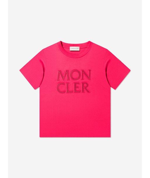 Moncler Enfant Girls Logo Print T-Shirt in Pink est présent 