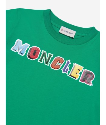 Moncler Enfant Boys Logo Print T-Shirt in Green de votre