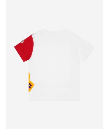 Moncler Enfant Boys Logo Print T-Shirt in White solde