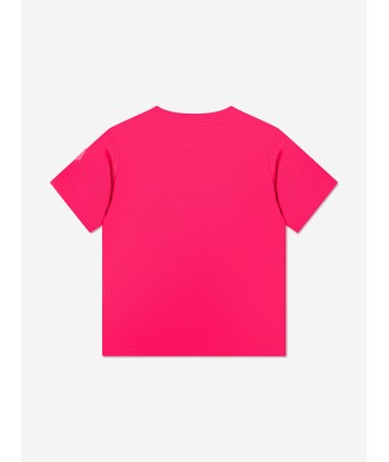 Moncler Enfant Girls Logo Print T-Shirt in Pink est présent 