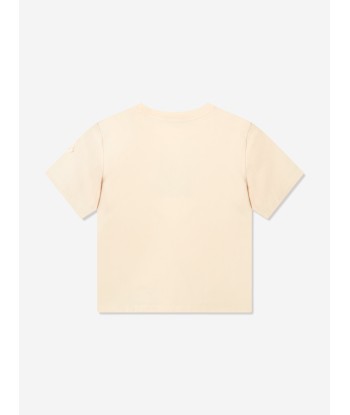 Moncler Enfant Girls Logo T-Shirt in Cream en linge