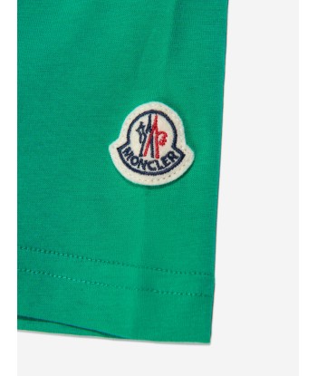 Moncler Enfant Boys Logo Print T-Shirt in Green de votre