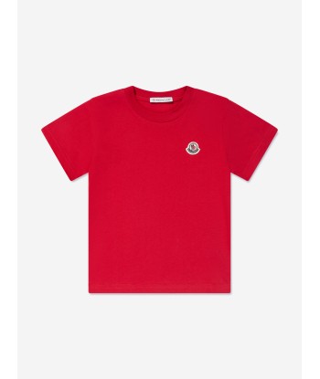 Moncler Enfant Kids Logo T-Shirt in Red Faites des économies