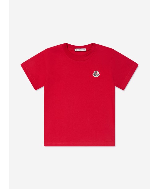 Moncler Enfant Kids Logo T-Shirt in Red Faites des économies