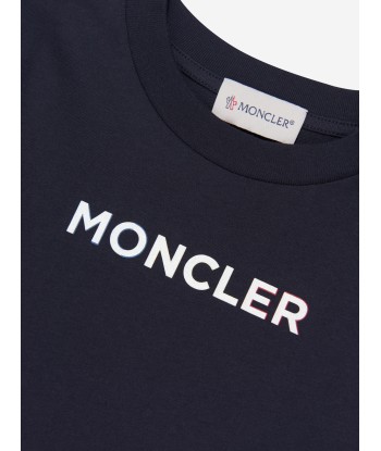 Moncler Enfant Kids Logo T-Shirt in Navy les muscles