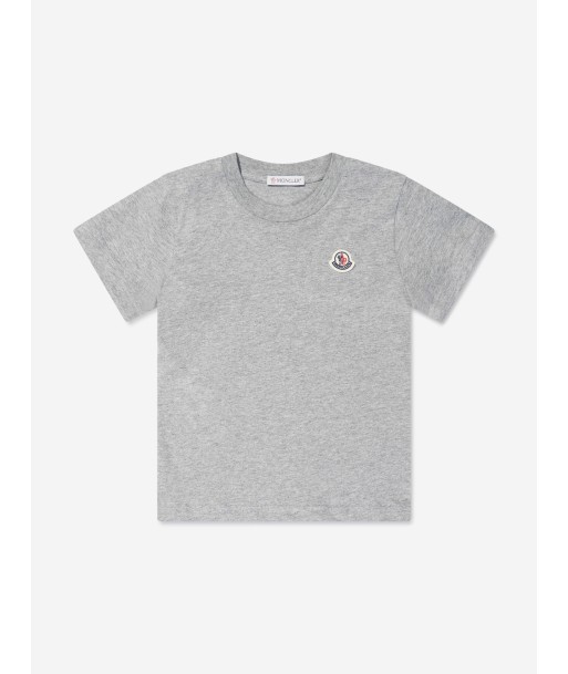 Moncler Enfant Kids Logo T-Shirt in Grey la livraison gratuite