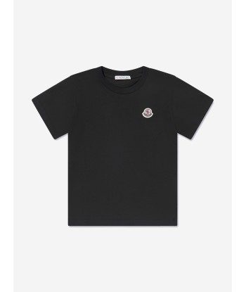 Moncler Enfant Kids Logo T-Shirt in Black vous aussi creer 