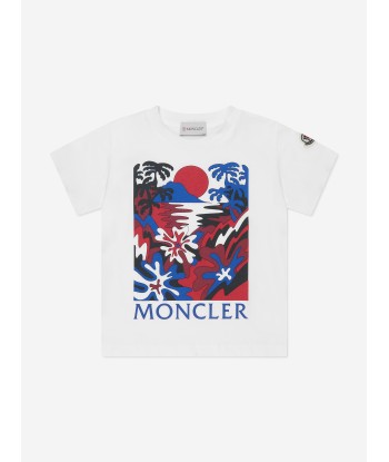 Moncler Enfant Boys Cotton T-Shirt in White prix