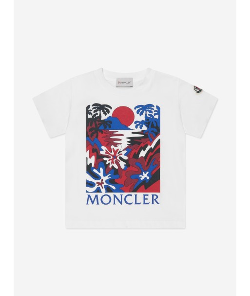 Moncler Enfant Boys Cotton T-Shirt in White prix