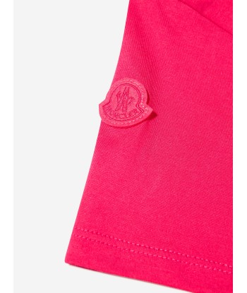 Moncler Enfant Girls Logo Print T-Shirt in Pink est présent 