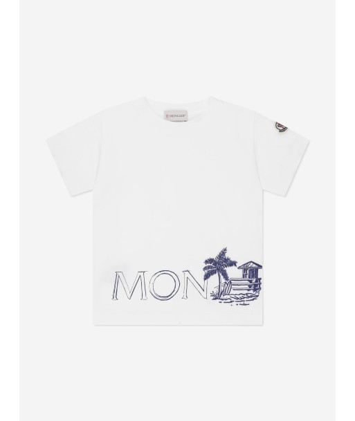 Moncler Enfant Boys Logo T-Shirt in White Voir les baskets