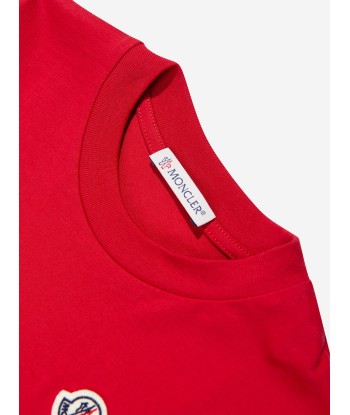 Moncler Enfant Kids Logo T-Shirt in Red Faites des économies