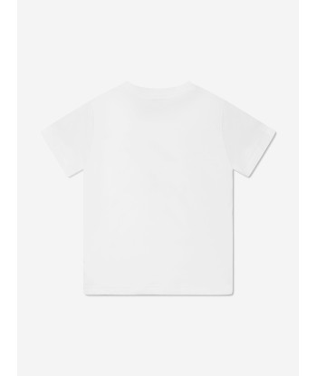 Moncler Enfant Boys Logo T-Shirt in White Comparez et commandez 