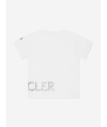 Moncler Enfant Boys Logo T-Shirt in White Voir les baskets