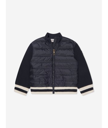 Moncler Enfant Girls Down Padded Zip Up Cardigan in Navy shop