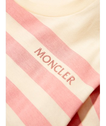 Moncler Enfant Girls Striped Logo T-Shirt in Cream 50-70% off 