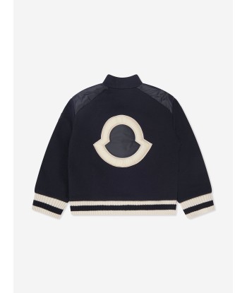 Moncler Enfant Girls Down Padded Zip Up Cardigan in Navy shop