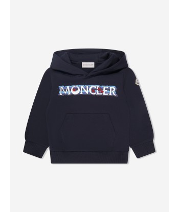 Moncler Enfant Boys Logo Hoodie in Navy de la marque