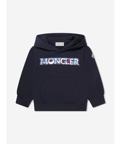 Moncler Enfant Boys Logo Hoodie in Navy de la marque