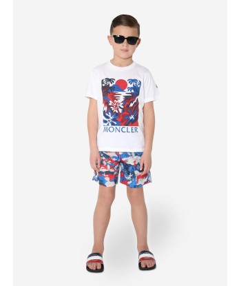 Moncler Enfant Boys Cotton T-Shirt in White prix