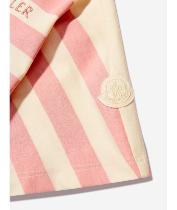 Moncler Enfant Girls Striped Logo T-Shirt in Cream 50-70% off 