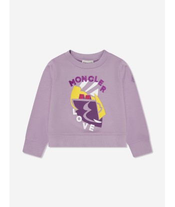 Moncler Enfant Girls Graphic Print Sweatshirt in Lilac le des métaux précieux