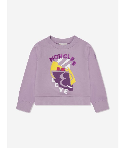 Moncler Enfant Girls Graphic Print Sweatshirt in Lilac le des métaux précieux