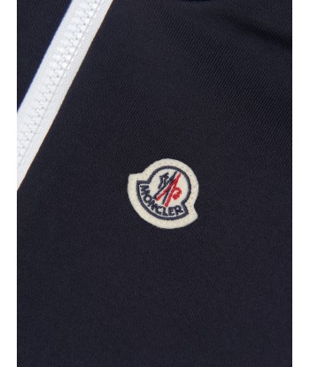 Moncler Enfant Boys Logo Zip Up Sweatshirt in Navy l'achat 