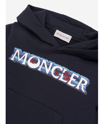 Moncler Enfant Boys Logo Hoodie in Navy de la marque