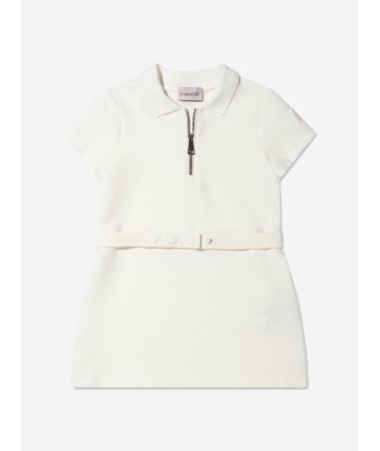 Moncler Enfant Girls Half Zip Polo Dress in White Par le système avancé 