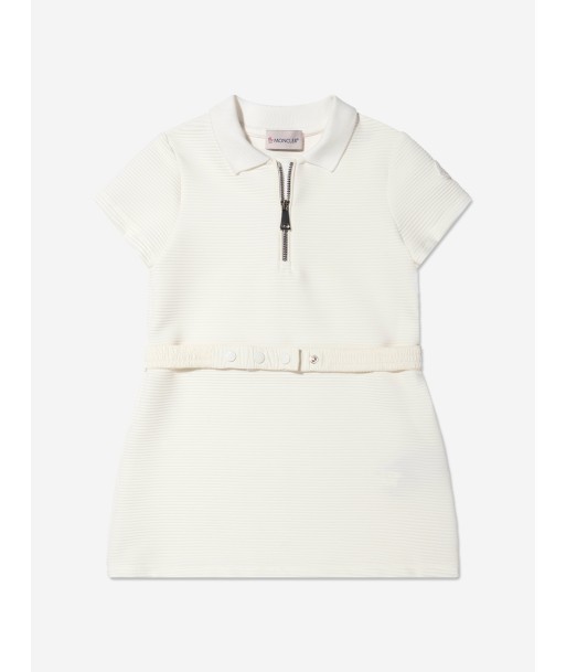 Moncler Enfant Girls Half Zip Polo Dress in White Par le système avancé 