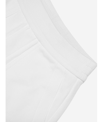 Moncler Enfant Boys Logo Sweat Shorts in White livraison et retour toujours gratuits