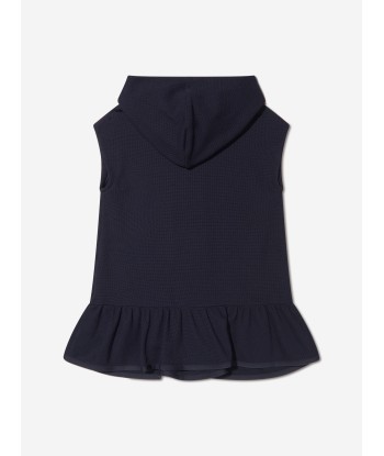 Moncler Enfant Girls Sleeveless Hooded Dress in Navy En savoir plus