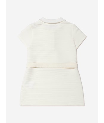 Moncler Enfant Girls Half Zip Polo Dress in White Par le système avancé 