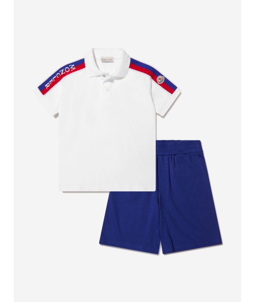 Moncler Enfant Boys Polo Shirt And Shorts Set in White s'inspire de l'anatomie humaine