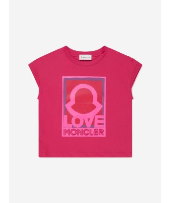 Moncler Enfant Girls Logo Graphic T-Shirt in Pink Véritable concentré